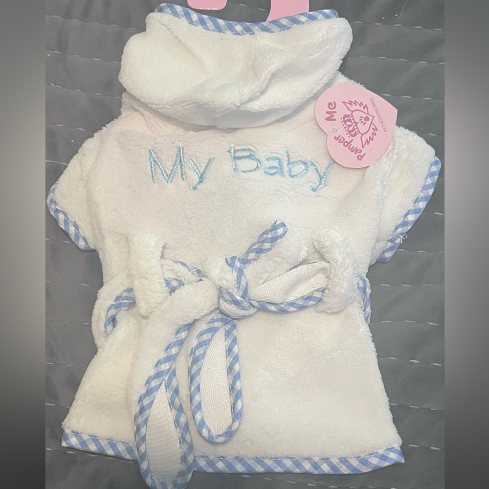 Pamper me pet dog clothing dog robe with tie